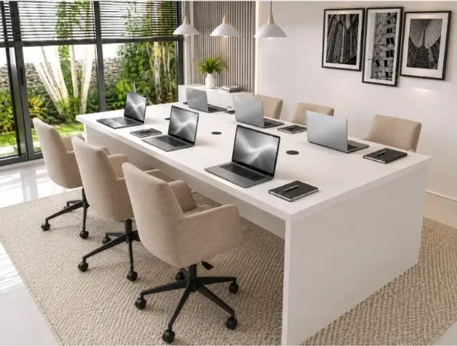 Mesa de Reunião Simply White: Medidas L200cm x P100cm x A74cm