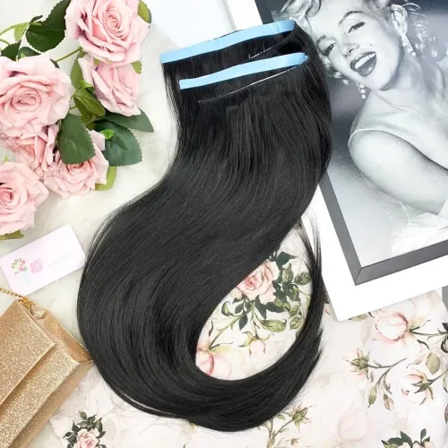 MEGA HAIR NA FITA FIBRA EUROPEIA 70 CM PRETO LISO