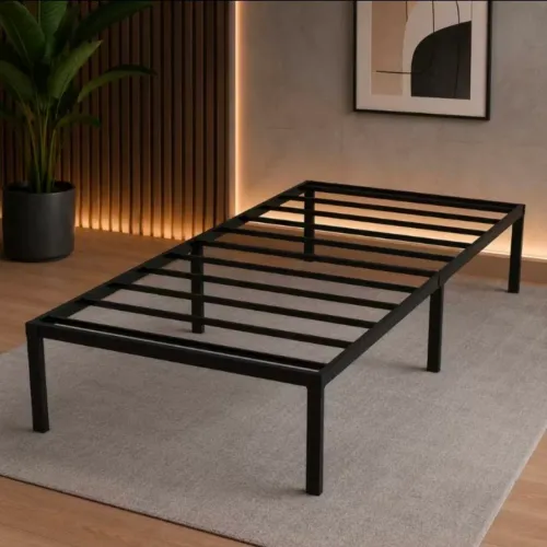 Cama de Ferro Solteiro Reforçada - Base de Ferro Resistente