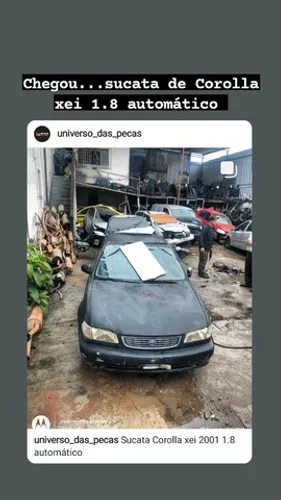 Sucata Corolla xei 2001 1.8 automático
