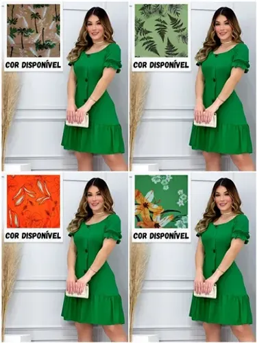 Kit 2 Vestidos Curtos Suede Moda Feminina (Pode escolher)