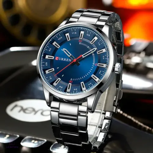 Relógio Masculino Curren 8406 Aço Inoxidável Minimalista Novo