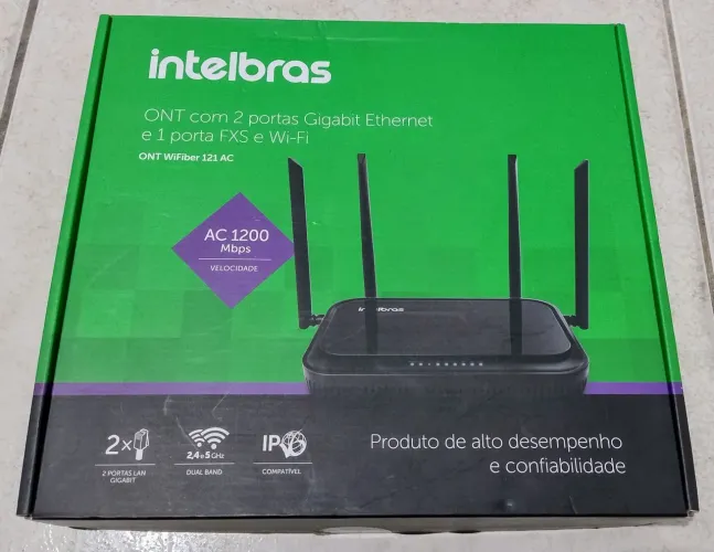 Roteador ONT Wifiber 121 AC-2 Portas Gigabit 1 FXS-Intelbras