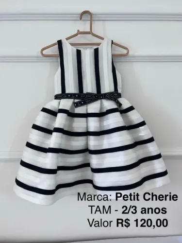 Vestido Infantil Petit Cherie Listrado