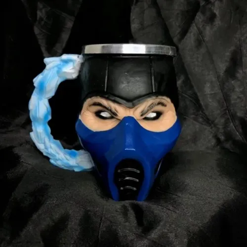 Caneca 3D do Sub Zero Subzero Game Mortal Kombat Personalizada feita de Resina