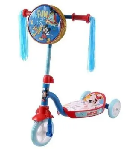 NOVO - Patinete Infantil 3 Rodas Com Mochilinha Disney Mickey - Brink+