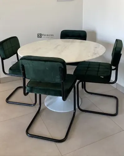 Mesa Saarinen mármore espírito santo 90cm Oferta 
