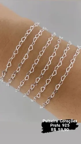 Pulseira corações 