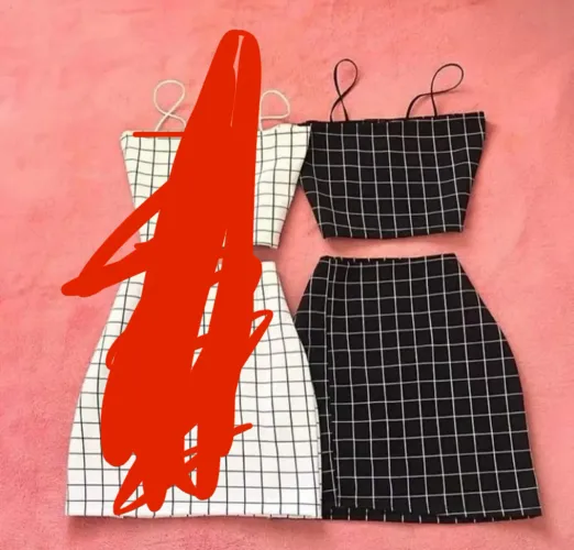 conjunto saia+cropped