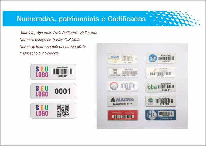 Etiqueta Alumínio Numerada Patrimônio Ativo