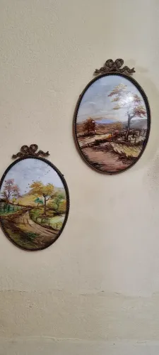 4 quadrinhos pintados a mão