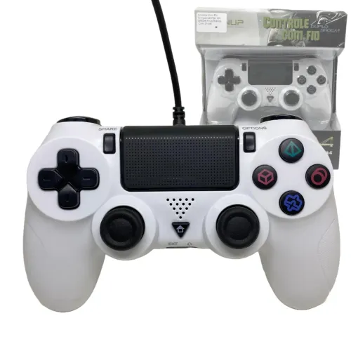 Controle Joystick com Fio para Ps4 e PC, DuploShock4, Branco - Knup  em São Luís ma