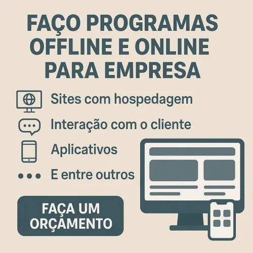 Desenvolvedor | Programador | Criação de Sites | Aplicativos | Sistemas Empresariais