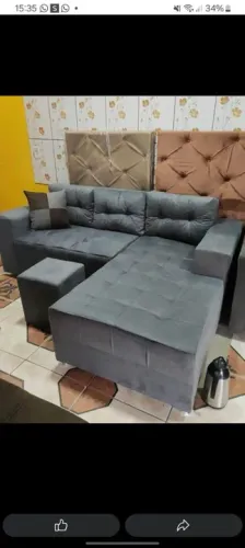 Sofá cheyse de Canto Cinza