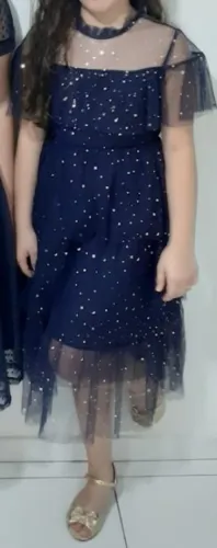 Vestido Lindo de Festa Azul marinho infantil