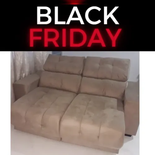 sofa retrartil bege 3 lugares