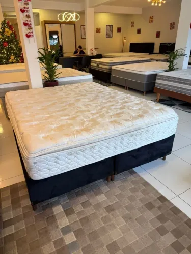 Cama box Queen CASTOR SEMINOVA COM BASE BOX