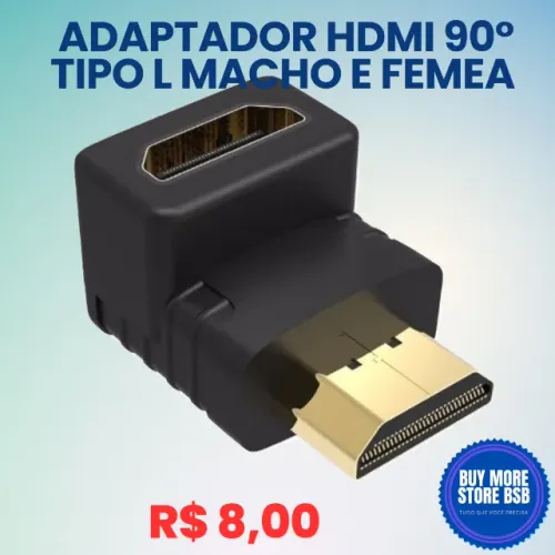 Adaptador Curva Hdmi 90° Macho x Fêmea