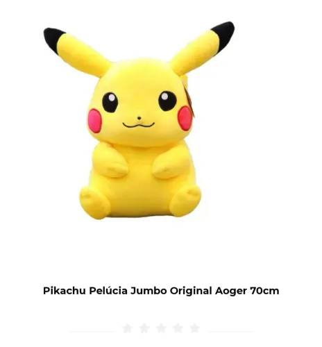 Pikachu Pelúcia Jumbo Original Aoger 70cm