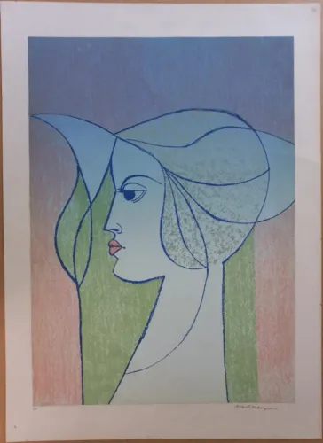 Gravura de Augusto Rodrigues - Quadro em serigrafia   