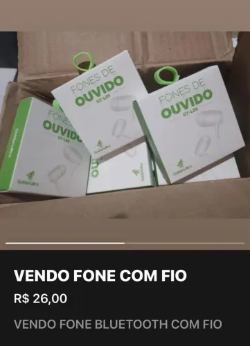Fone de ouvido com fio - R$26,00