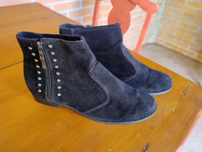 bota preta cano curto moleca