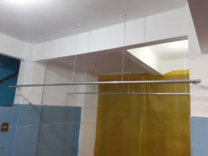 Tubo de Alumínio, suportes e cabo de aço