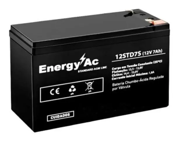 Bateria para Intelbras Xb 1270 12V 7Ah Marca Energy AcEnergy Ac 12STD7S