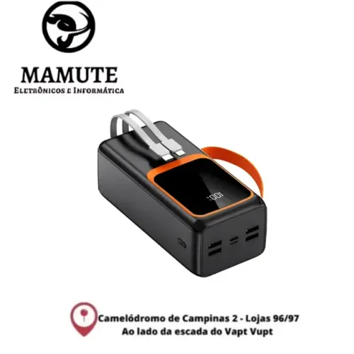 PowerBank Carregador Portátil Turbo 50000mAh Compacto Display Digital 22.5W