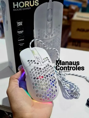 Mouse Gamer branco 12000 Dpi 