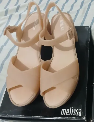 Sandália Melissa Essential heel nude/rosê fosco tam.37<br>