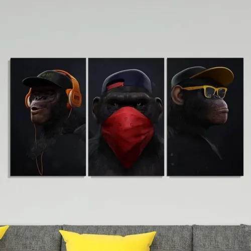 Trio Quadros Maçado Cego,Surdo e Mudo Moderno PROMOÇÃO