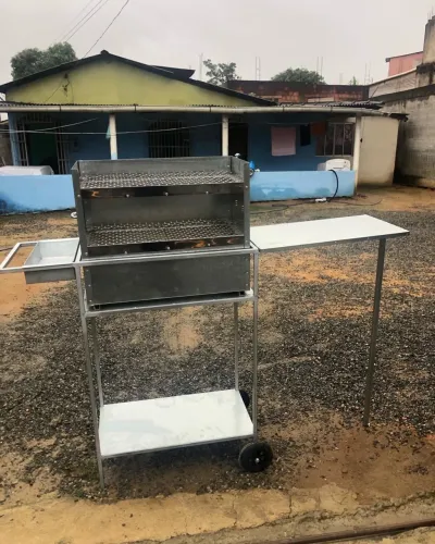 Carrinho de churrasco/ churrasqueira para espetinho/ carrinho de churrasquinho
