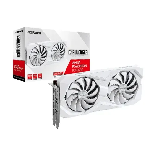 Placa de Vídeo AMD RX 6600 8GB GDDR6 ASRock Challenger White Dual Fan 128 Bits  - WZetta