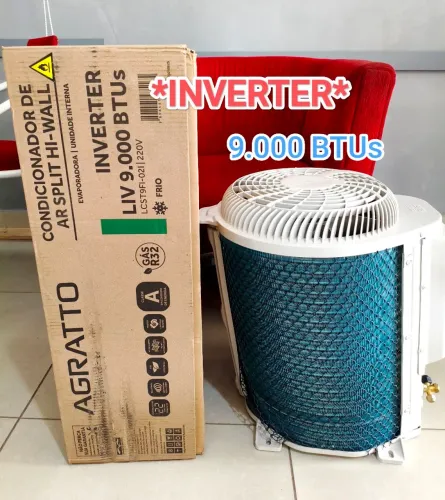 Ar Split Agratto Inverter Novo 9000 BTUs + Novo + Nota + Garantia+ Cartão 12x