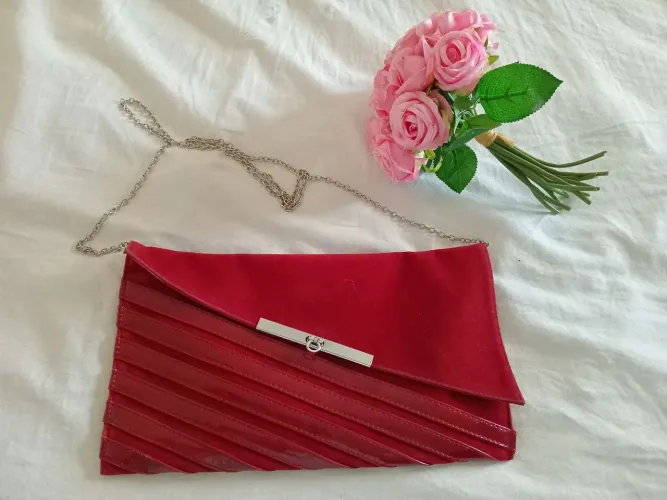 Bolsa camurça vermelha