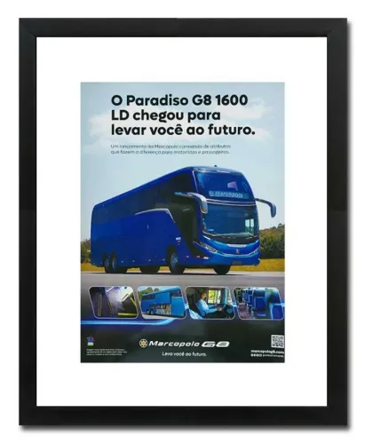 Ônibus Paradiso G8 - Quadro / pôster decorativo com propaganda original de revista