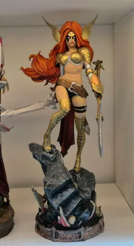 Ângela marvel estátua colecionável 1/6 impressão 3D tipo iron studios e sideshow action