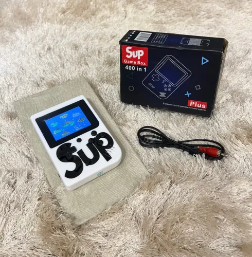 Retro Game Portátil SUP - 400 Jogos Clássicos + Cabo AV para TV Cor Branco
