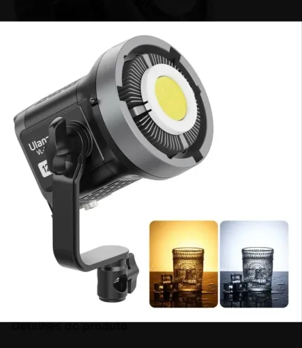 Kit Ulanzi: 1 Luz Vídeo Bicolor Preto 120w + 1 Fonte Alimentação V-mount 120w