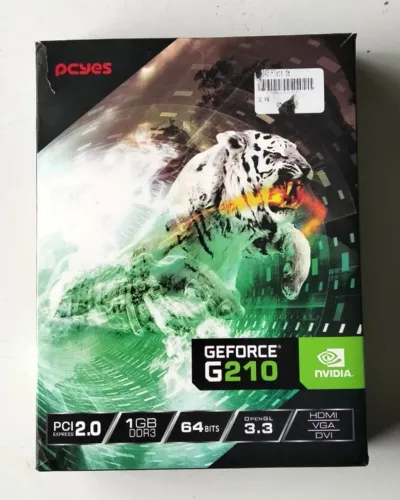 Placa de Vídeo PCYES Nvidia GeForce G210 1GB DDR3 64Bits (HDMI VGA DVI) - Na Caixa 