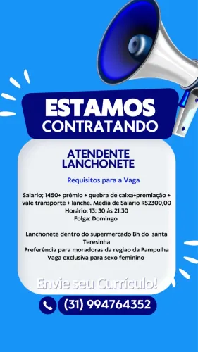 Atendente de lanchonete 