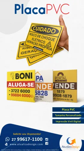Placas PVC - Solicite seu Orçamento!