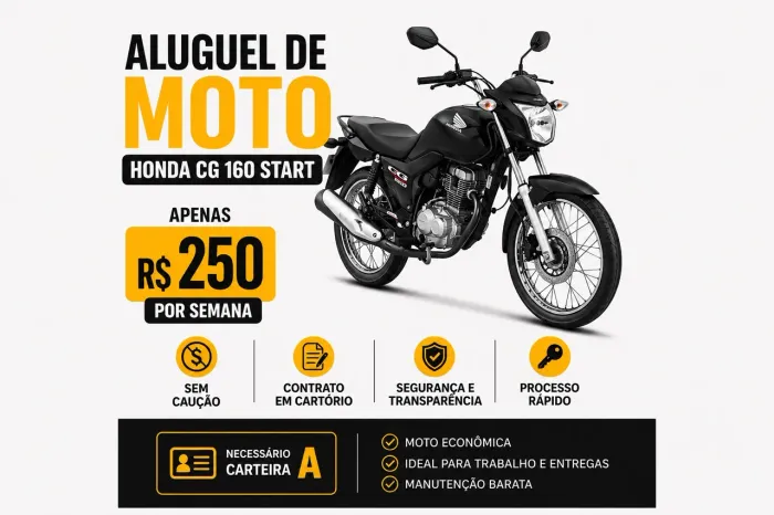 Aluguel Moto CG 160 Sem Caução