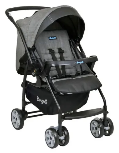 Carrinho De Bebê Burigotto Rio K + Bebê Conforto Preto Mesclado