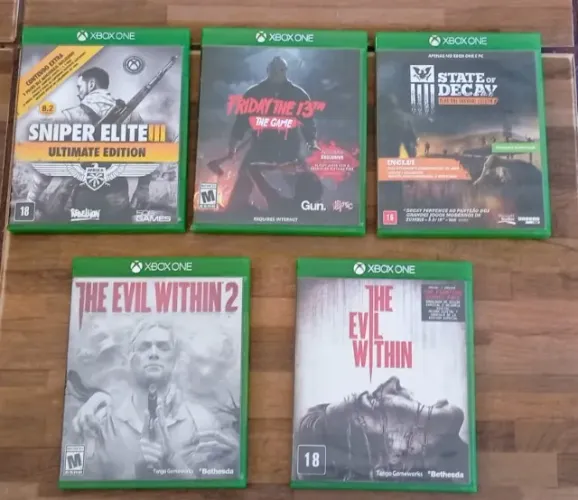 Kit 5 Jogos Xbox One Com Friday the 13
