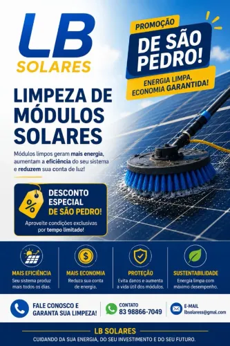 Limpeza de Painéis Solares Residencial e Comercial