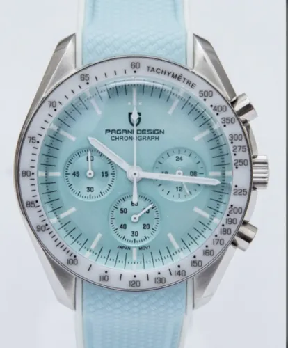 Relógio Pagani Design 40mm caixa em aço homenagem omega speed master snoopy