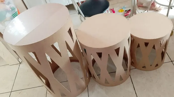 Trio de cilindros X MDF Cru