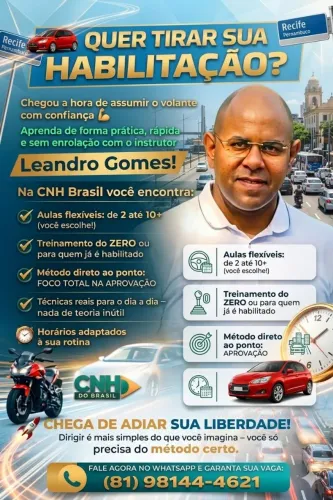 Auto escola Recife Iputinga instrutor autônomo 